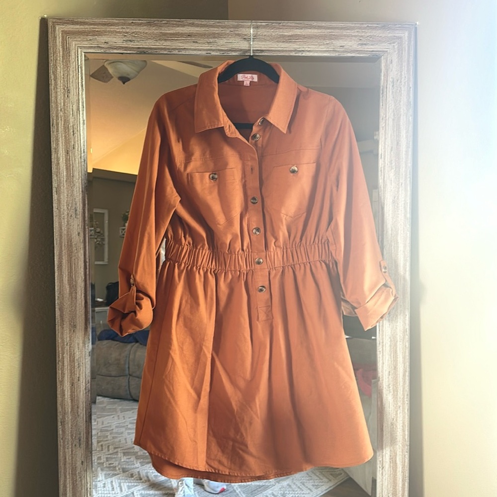Pink Lilly Burnt Orange large dress.